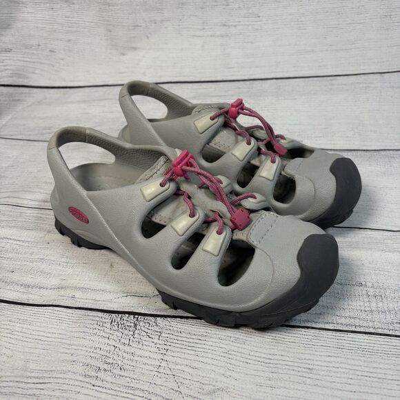 Crocs Bite Collection Trailbreaker Sandals Unisex M6 W8 Outdoor Hiking Gray Pink - Picture 2 of 5